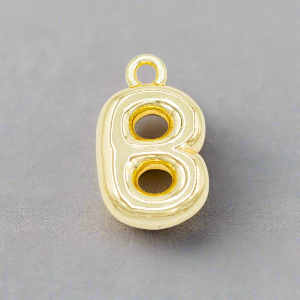 Small Gold Bubble Letter Necklace - Emerson & Oliver - Necklace Charms
