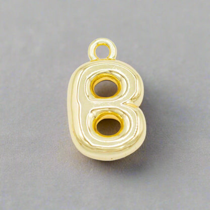 Small Gold Bubble Letter Necklace - Emerson & Oliver - Necklace Charms