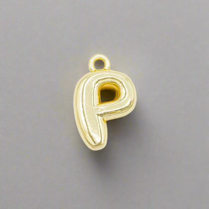 Small Gold Bubble Letter Necklace - Emerson & Oliver - Necklace Charms