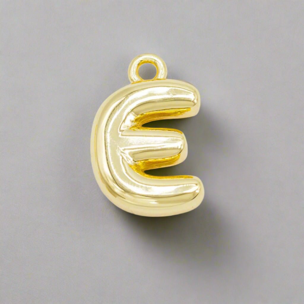 Small Gold Bubble Letter Necklace - Emerson & Oliver - Necklace Charms