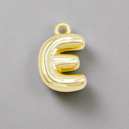 Small Gold Bubble Letter Necklace - Emerson & Oliver - Necklace Charms