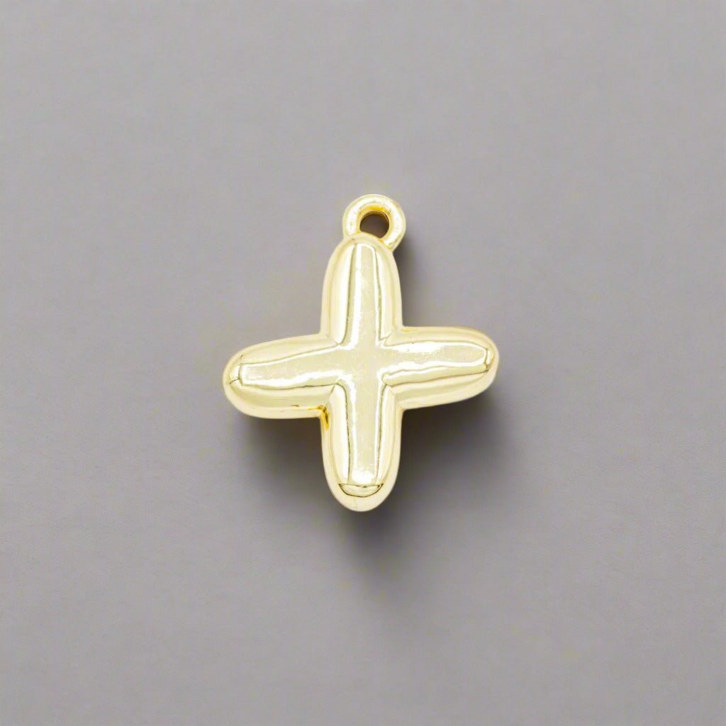 Small Gold Bubble Letter Necklace - Emerson & Oliver - Necklace Charms