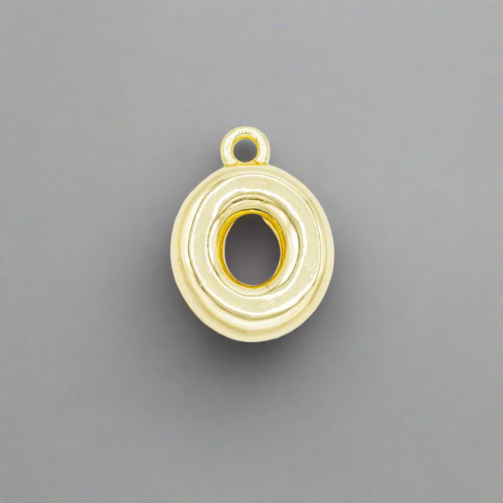 Small Gold Bubble Letter Necklace - Emerson & Oliver - Necklace Charms