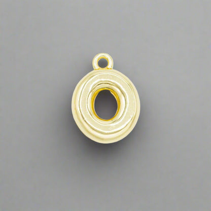 Small Gold Bubble Letter Necklace - Emerson & Oliver - Necklace Charms