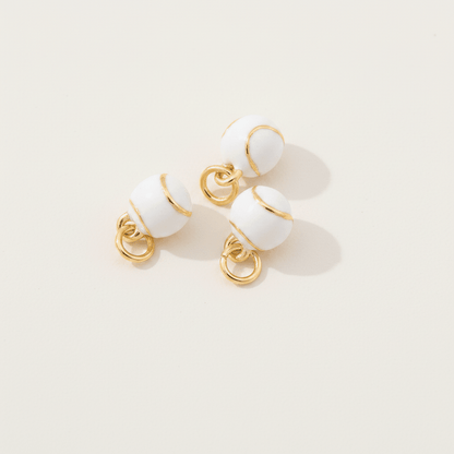 Tennis Ball Charm Pendant - White & Gold - Emerson & Oliver - Charm Pendant