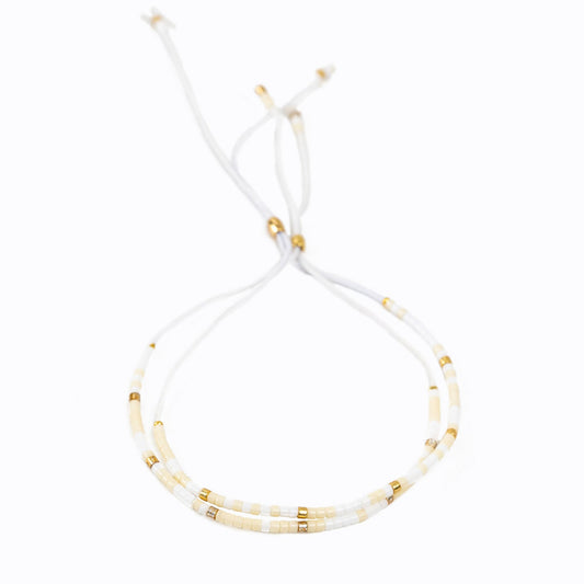 White Beaded Friendship Bracelets - Emerson & Oliver - Friendship Bracelets