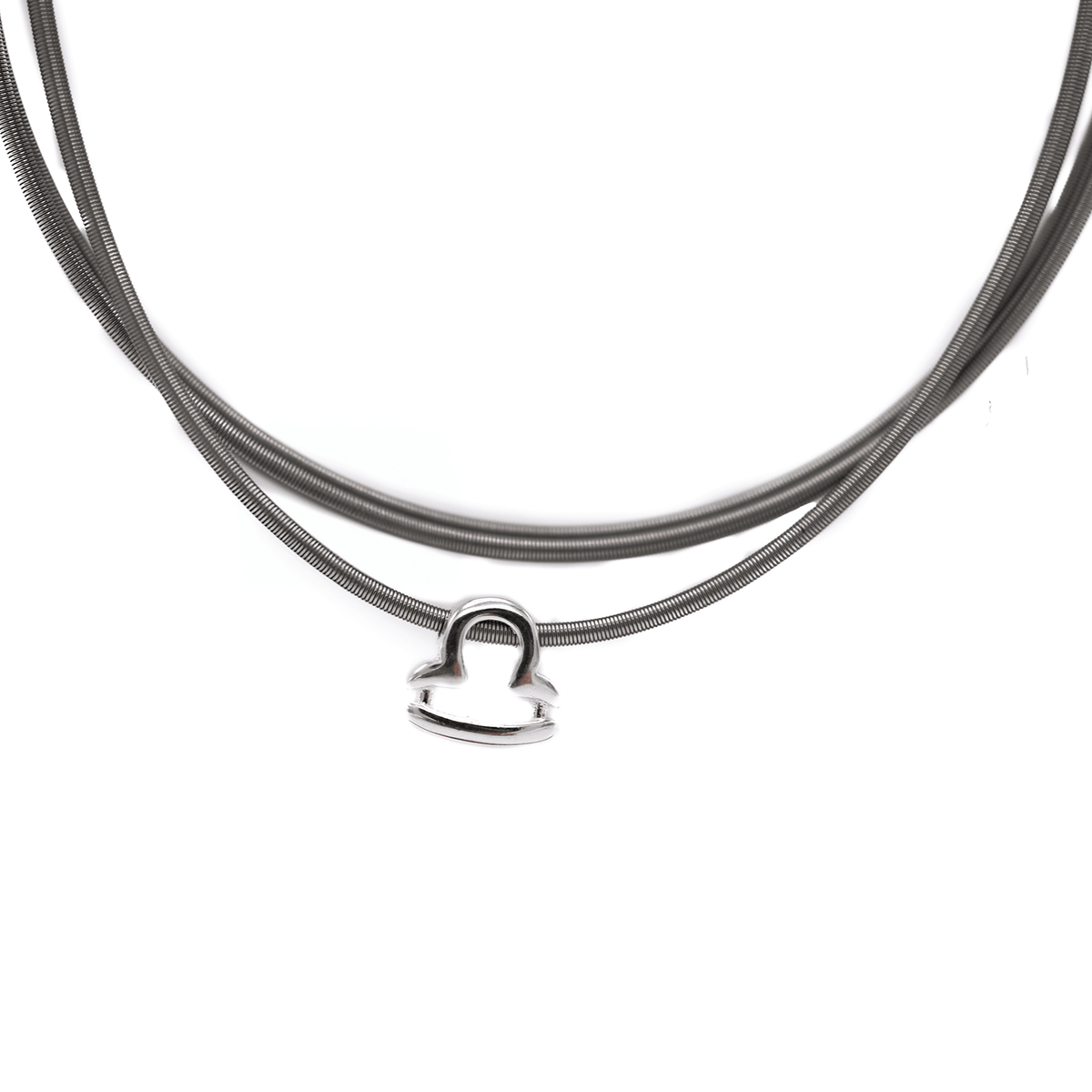 Cancer zodiac charm on a silver DIA spring bracelet set