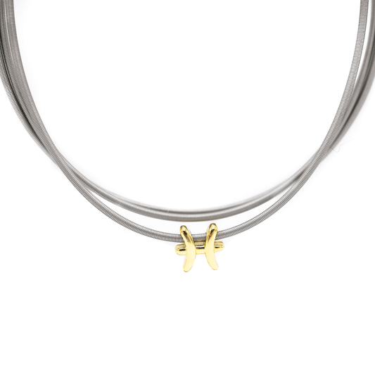 Sagittarius zodiac charm on a gold DIA spring bracelet set