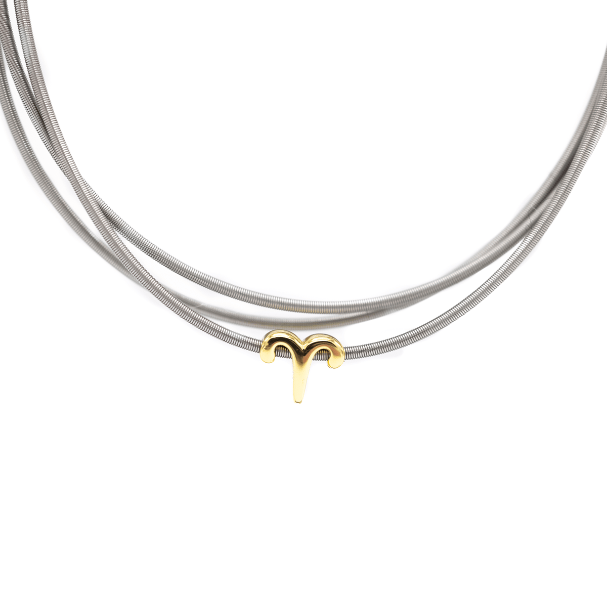 Capricorn zodiac charm on a gold DIA spring bracelet set