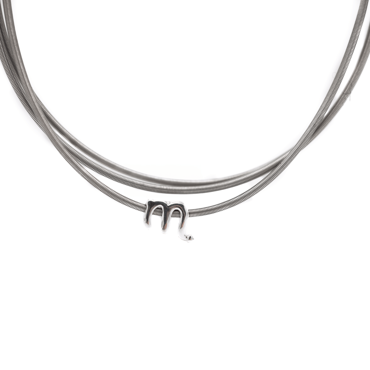 Leo zodiac charm on a silver DIA spring bracelet set