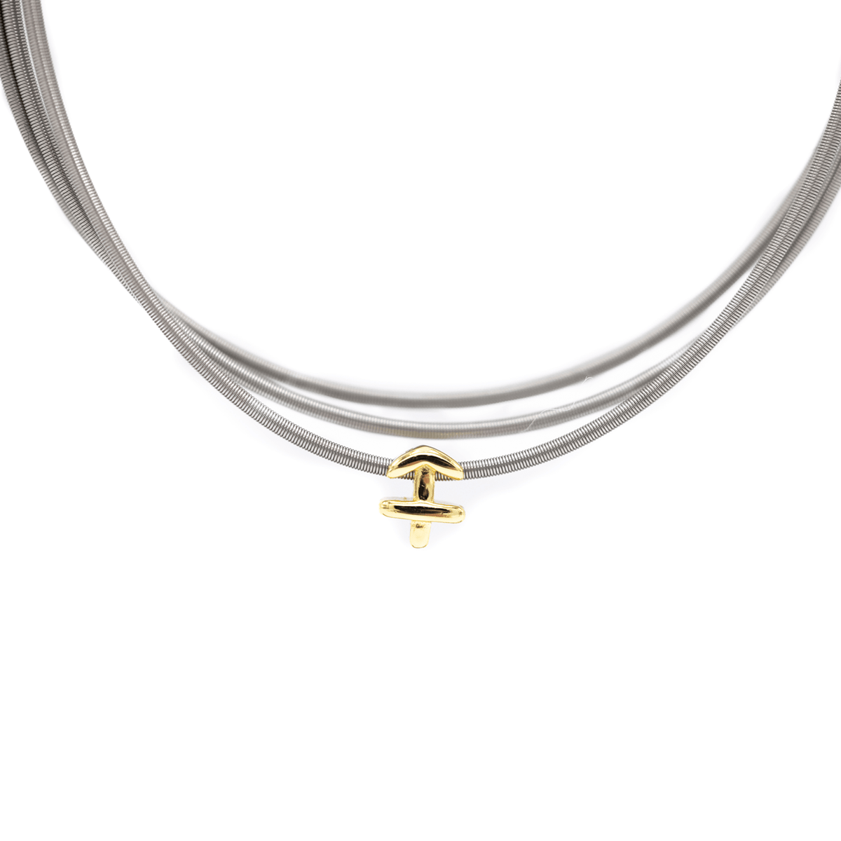 Virgo zodiac charm on a gold DIA spring bracelet set