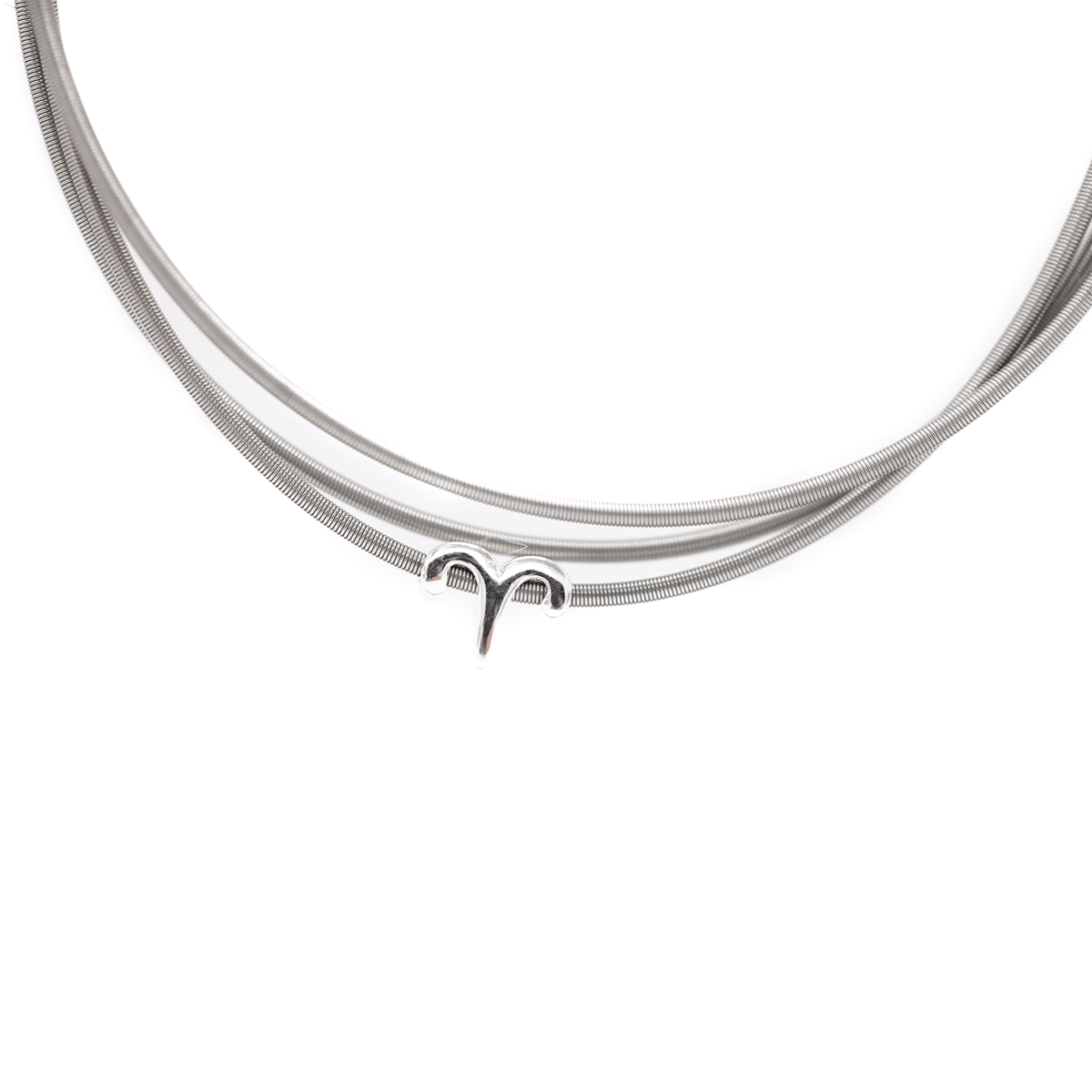Capricorn zodiac charm on a silver DIA spring bracelet set