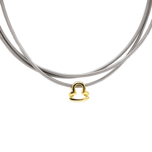 Cancer zodiac charm on a gold DIA spring bracelet set