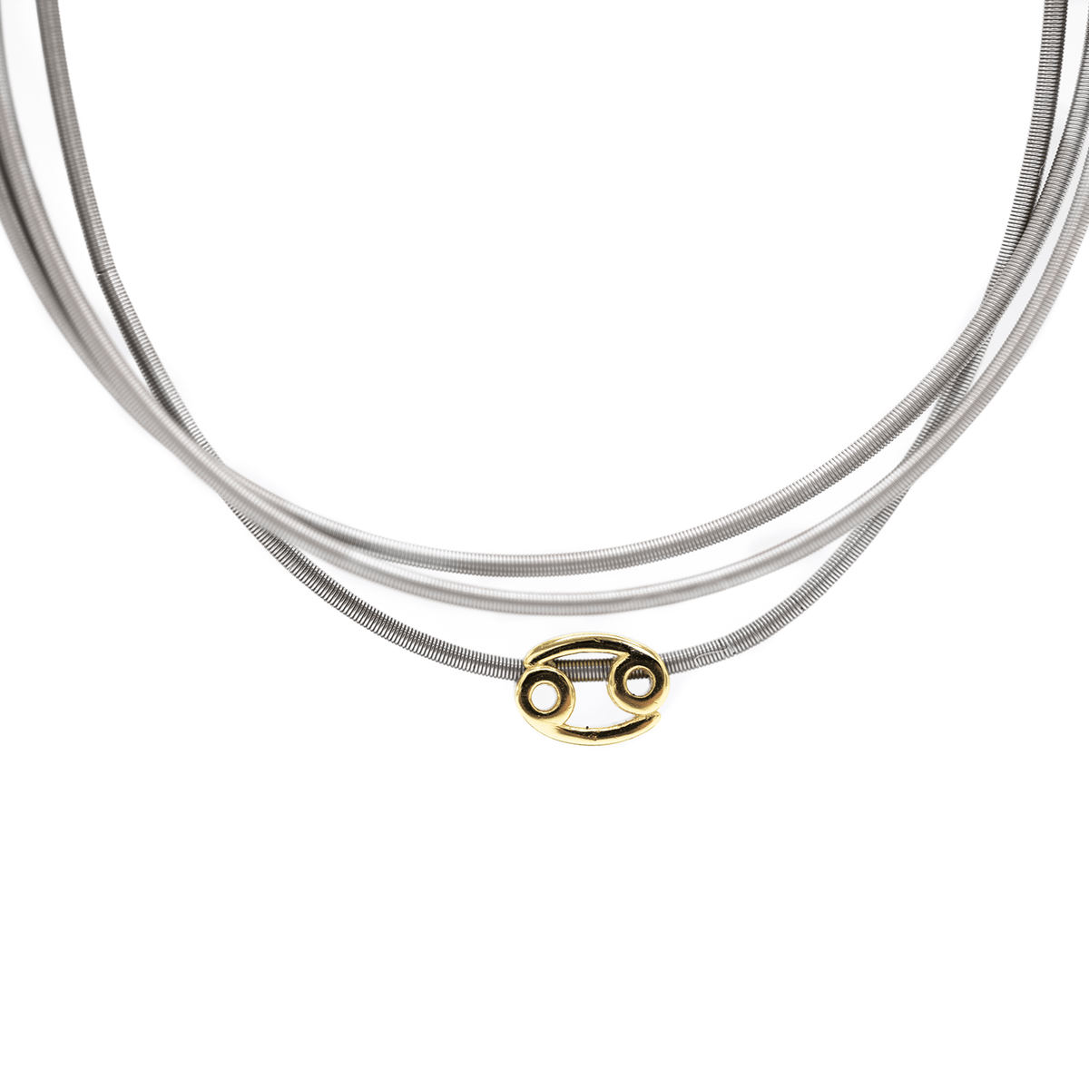 Aries zodiac charm on a gold DIA spring bracelet set