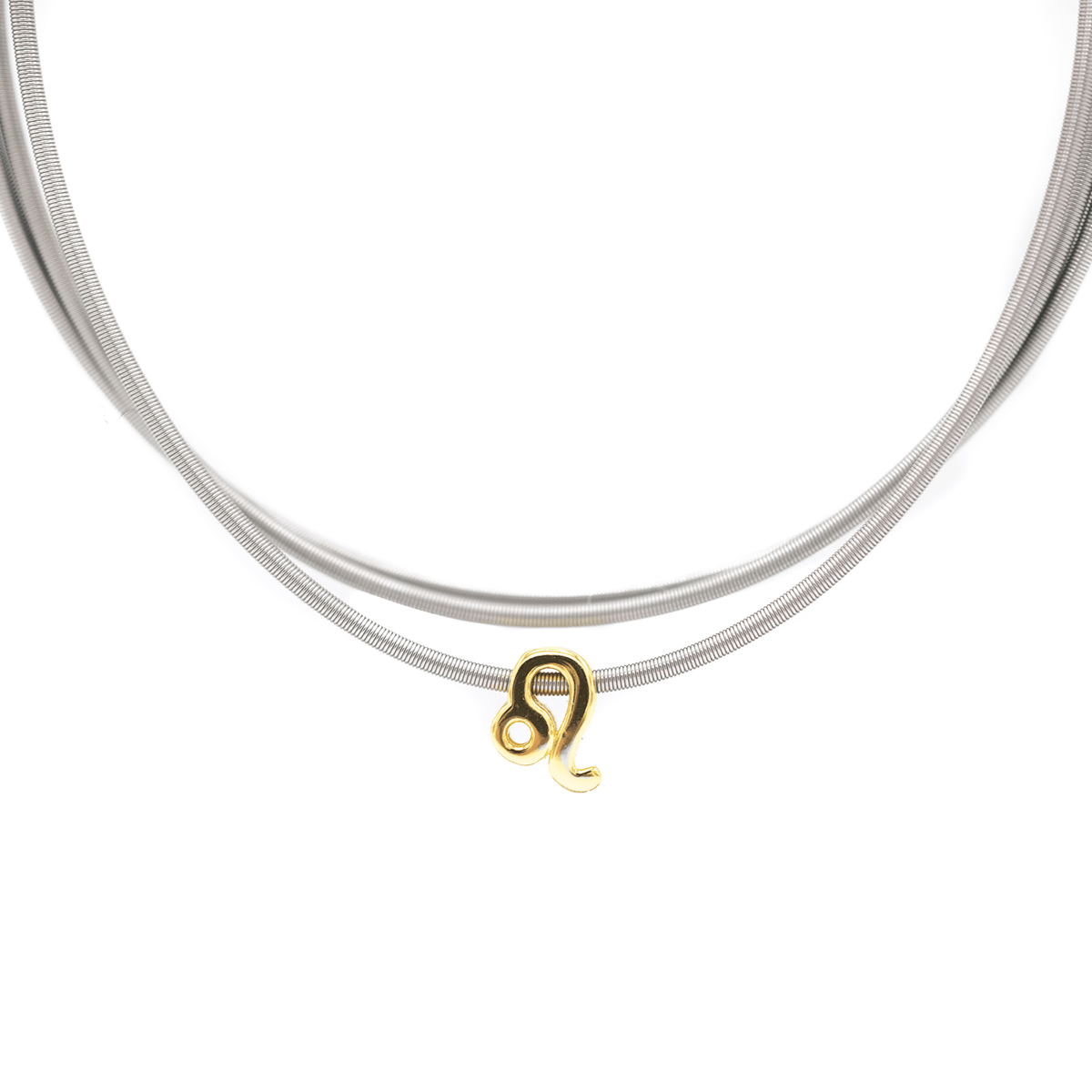 Taurus zodiac charm on a gold DIA spring bracelet set