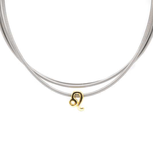 Taurus zodiac charm on a gold DIA spring bracelet set