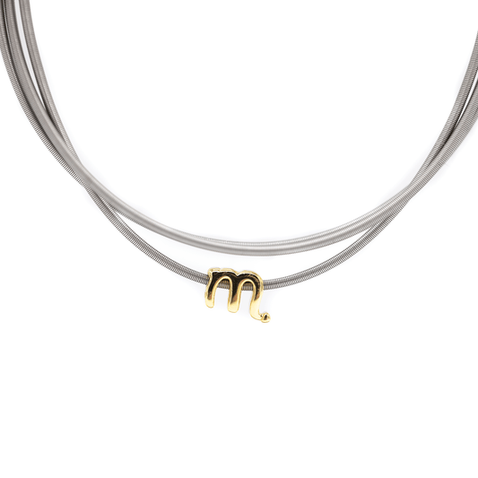 Leo zodiac charm on a gold DIA spring bracelet set