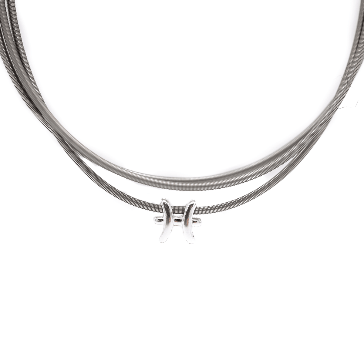 Sagittarius zodiac charm on a silver DIA spring bracelet set
