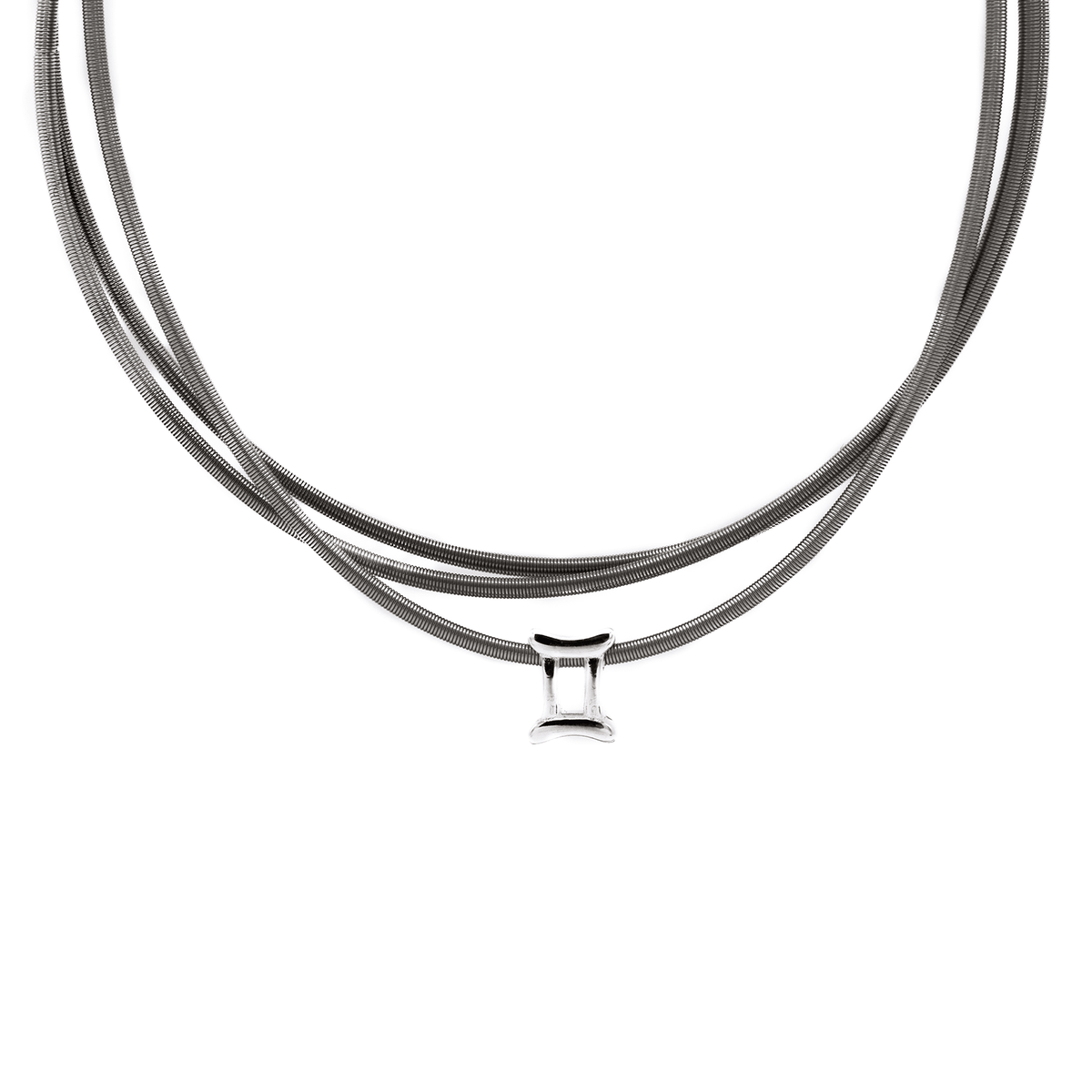 Pisces zodiac charm on a silver DIA spring bracelet set