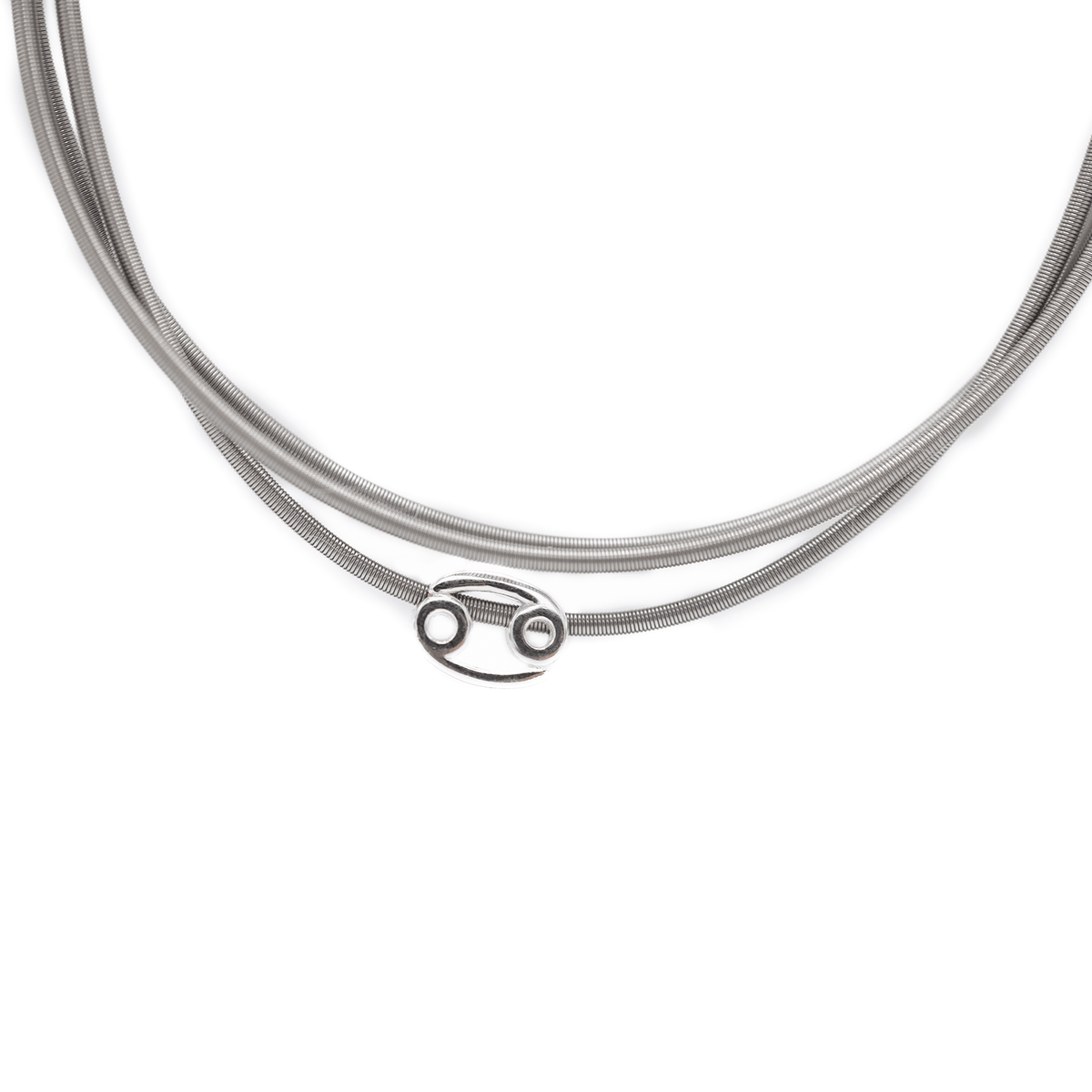 Aries zodiac charm on a silver DIA spring bracelet set