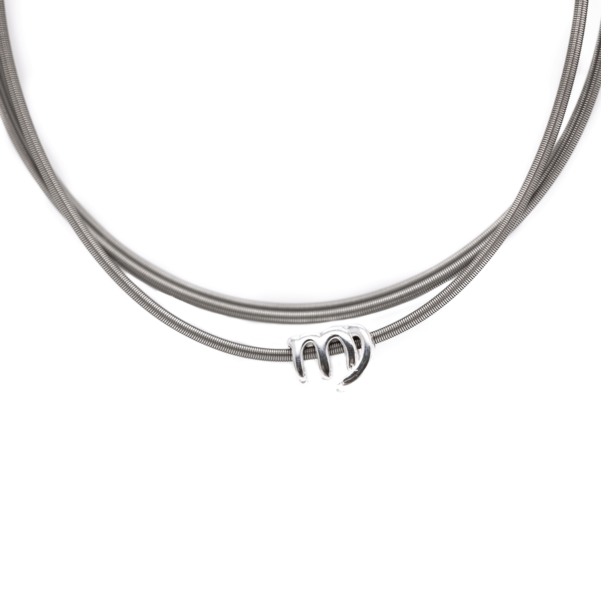 Gemini zodiac charm on a silver DIA spring bracelet set