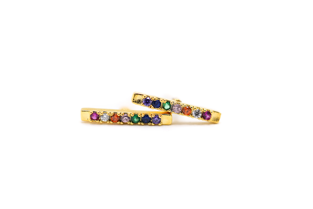 Rainbow bar earrings deals