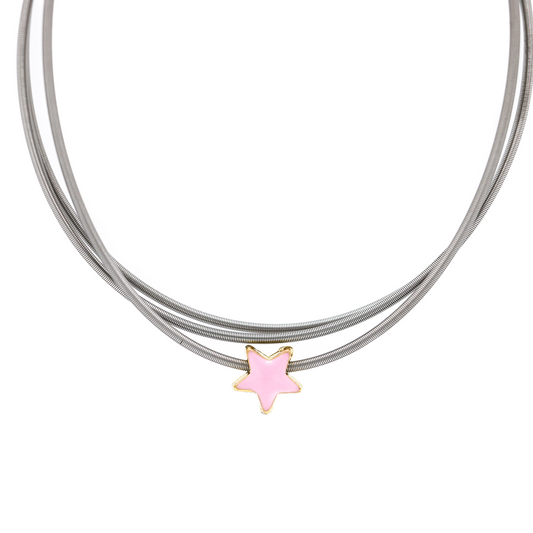 Star Enamel Charms Pink