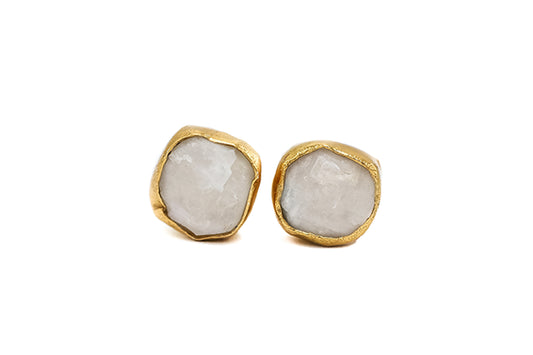 Moonstone Gold Earrings
