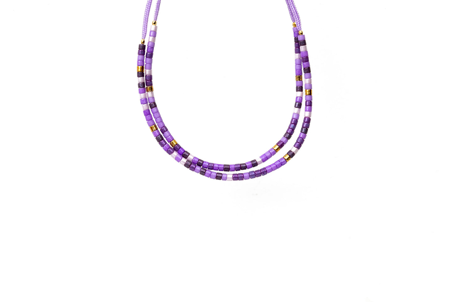 Purple Beaded Friendship Bracelet