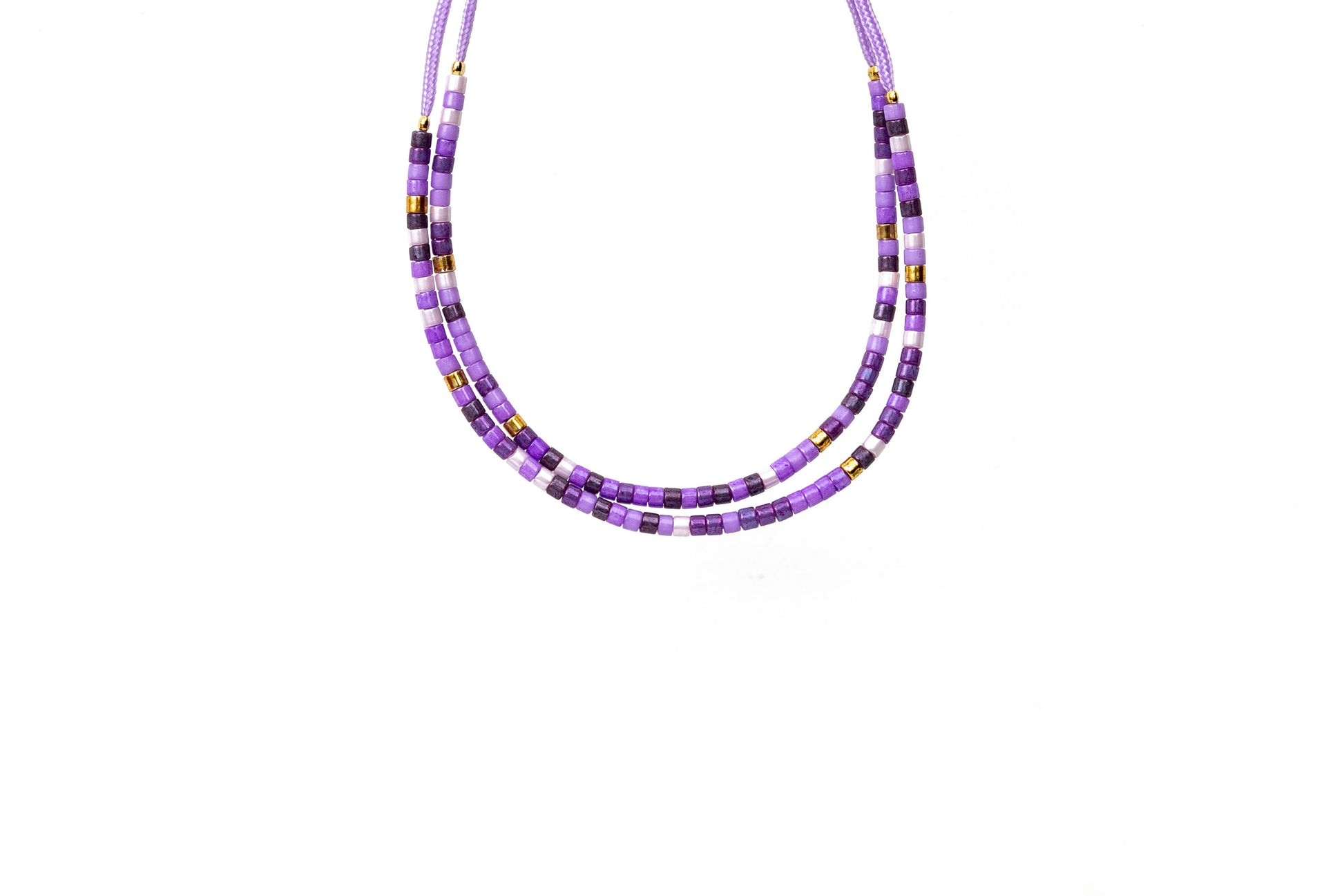 Purple Beaded Friendship Bracelet