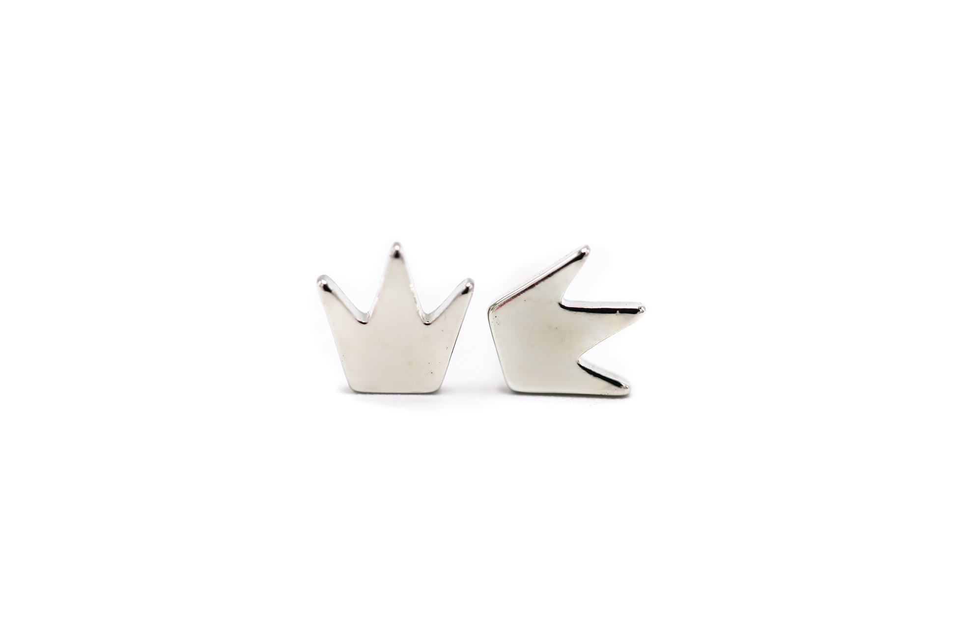 Silver Crown Earrings white background